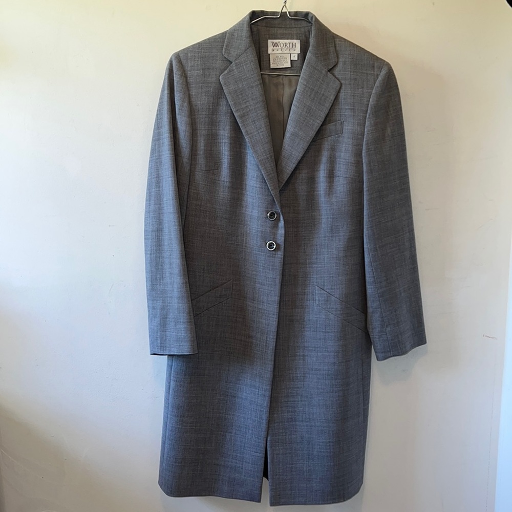 Worth Woman’s 4P Grey Lightweight Wool Coat